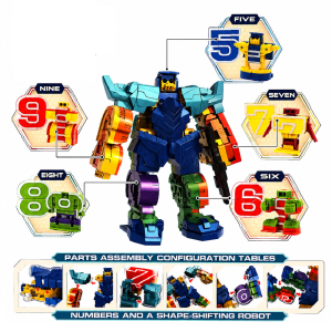 NumberBots átalakítható számrobot készlet – számokból összeépíthető transformer játék gyerekeknek 5-9 számok (BBJ) - Image 3
