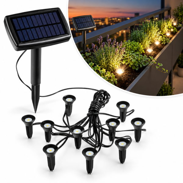 Napelemes LED növény spotlámpa szett – 10 db - 4957 (BBD)2